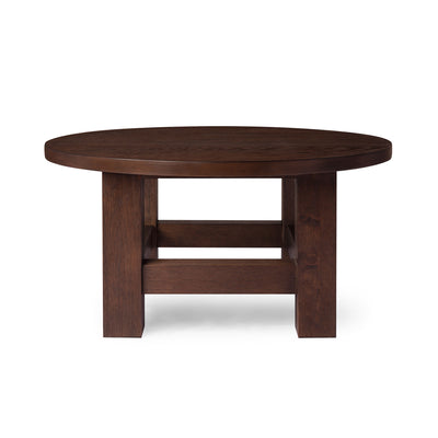 MARCO RUSTIC WOODEN ROUND COFFEE TABLE IN AGED BROWN - VMInnovations