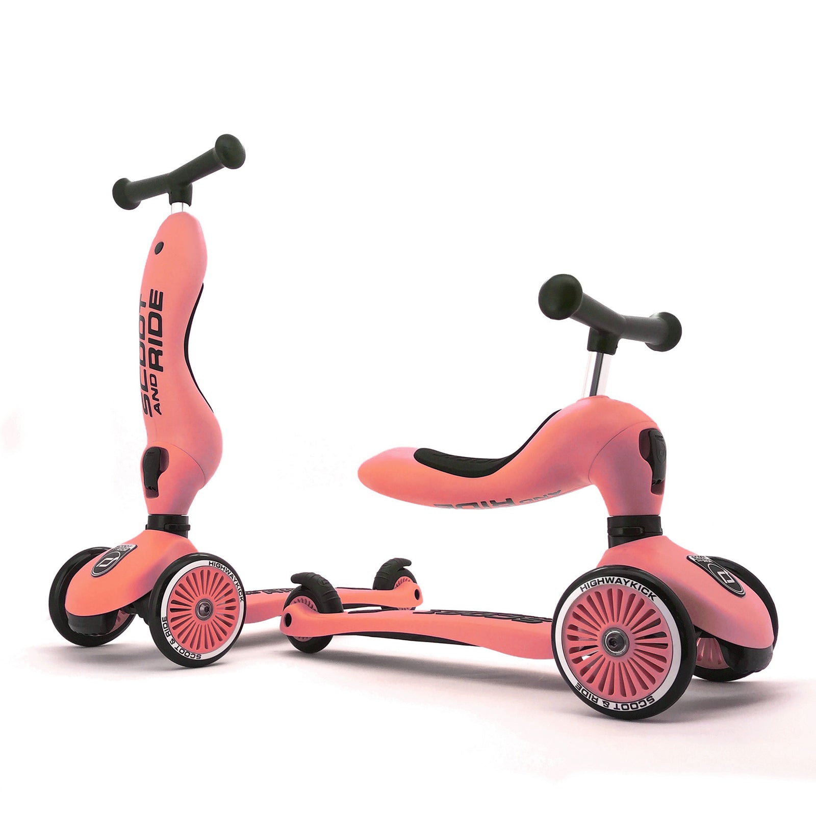 Scoot & Ride 2-in-1 Ride-On & Stand Kids Scooter, Ages 1-5, Peach (Open Box) - VMInnovations