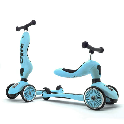 Scoot & Ride 2-in-1 Ride-On & Stand Scooter, Ages 1-5, Blueberry (Open Box) - VMInnovations