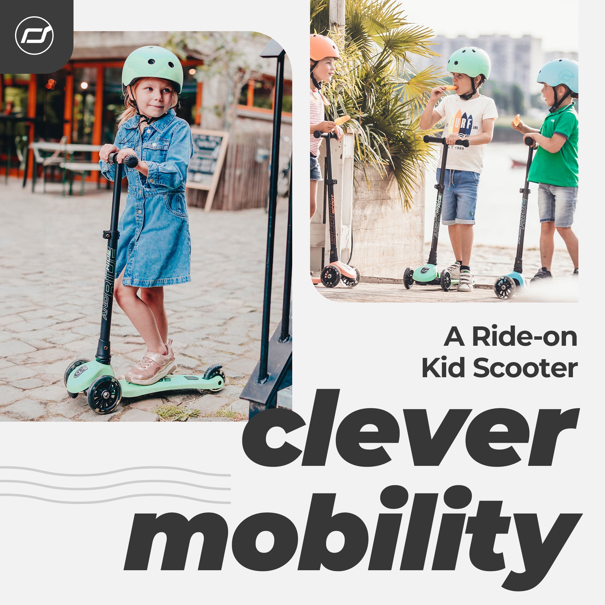 Scoot & Ride Stand-up Push Scooter for Children Ages 3-6, Highwaykick 3, Kiwi - VMInnovations