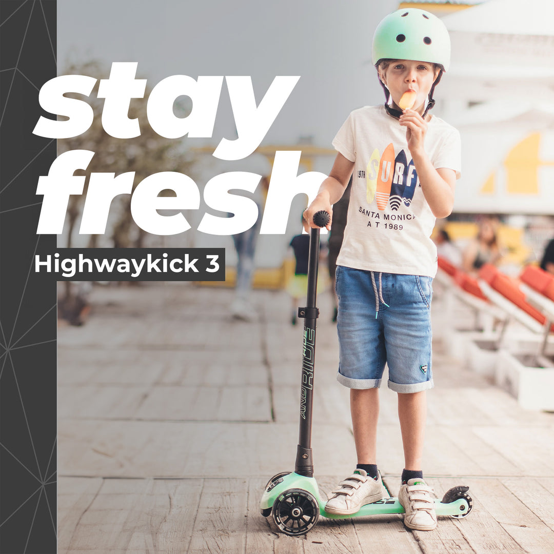 Scoot & Ride Push Scooter for Children Ages 3-6, Highwaykick 3, Kiwi (Open Box) - VMInnovations