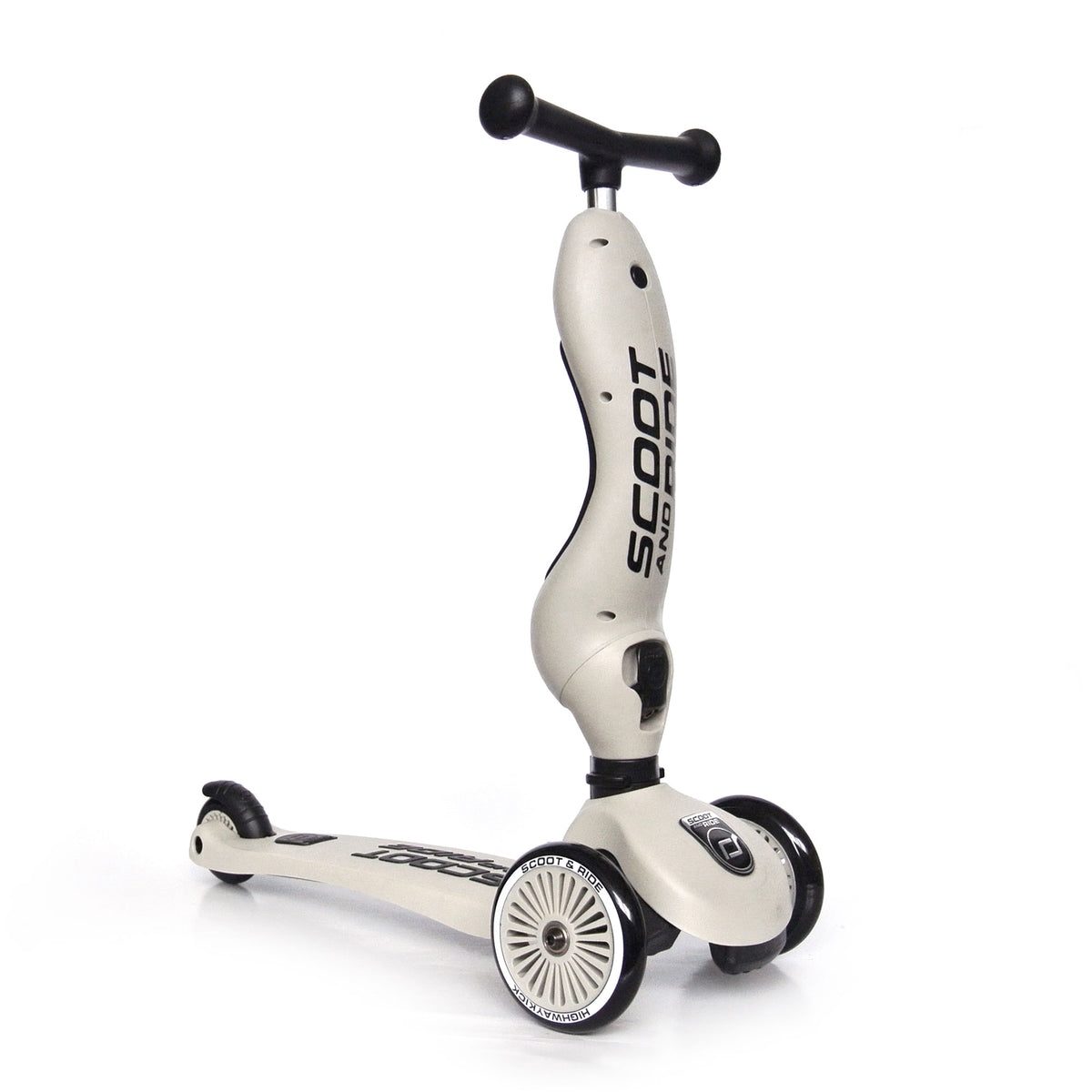 Scoot & Ride 2-in-1 Ride-On Scooter Highwaykick 1 and Kids Helmet XXS, Ash