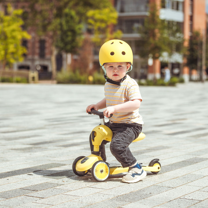 Scoot & Ride 2-in-1 Ride-On & Stand Kids Scooter, Ages 1-5, Lemon (Used)