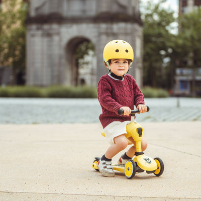 Scoot & Ride 2-in-1 Ride-On & Stand Kids Scooter, Ages 1-5, Highwaykick 1, Lemon