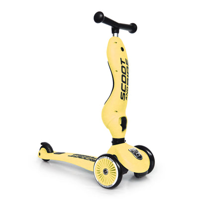 Scoot & Ride 2-in-1 Ride-On Scooter Highwaykick 1 and Kids Helmet XXS, Lemon