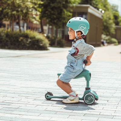 Scoot & Ride 2-in-1 Ride-On & Stand Scooter, Ages 1-5, Highwaykick,Forest(Used) - VMInnovations