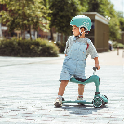 Scoot & Ride 2-in-1 Ride-On & Stand Scooter, Ages 1-5, Highwaykick,Forest(Used) - VMInnovations