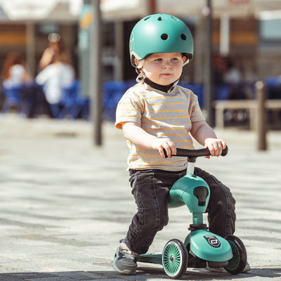 Scoot & Ride 2-in-1 Ride-On & Stand Scooter, Ages 1-5, Highwaykick,Forest(Used) - VMInnovations