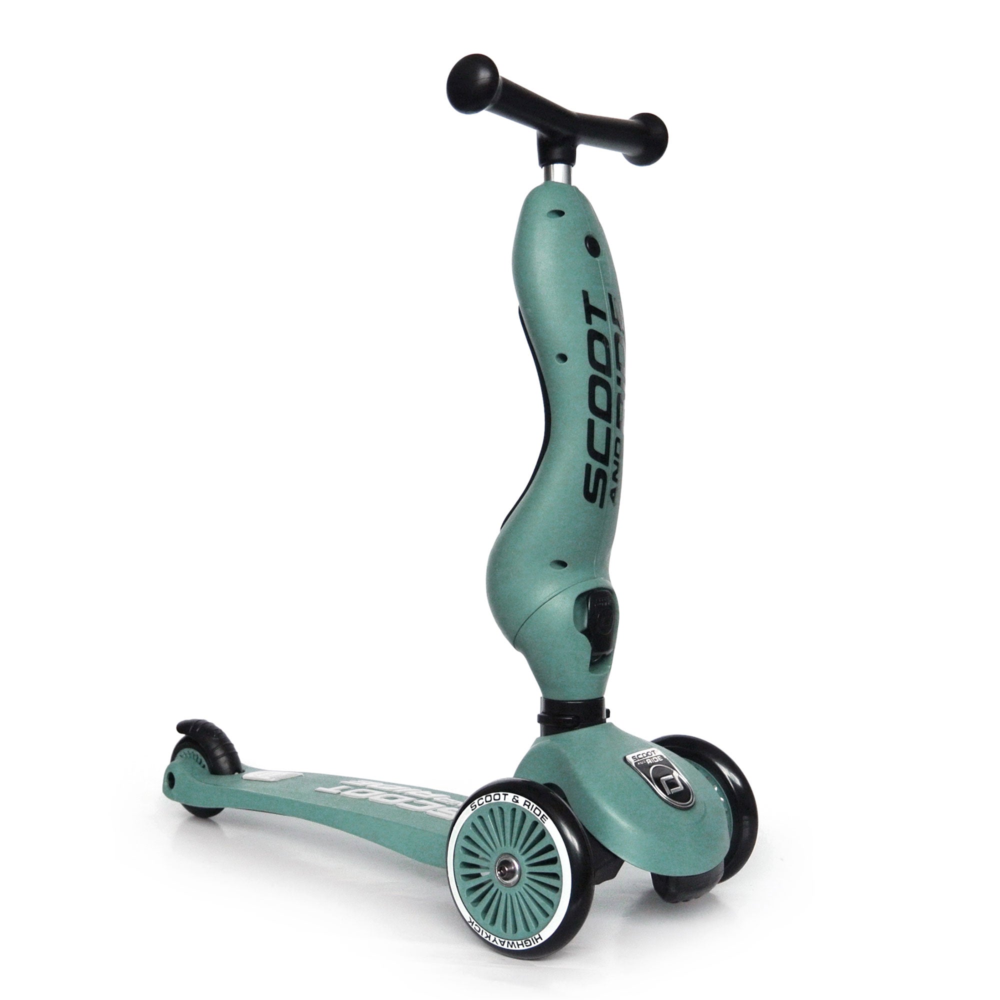Scoot & Ride 2-in-1 Ride-On & Stand Scooter, Ages 1-5, Highwaykick,Forest(Used) - VMInnovations