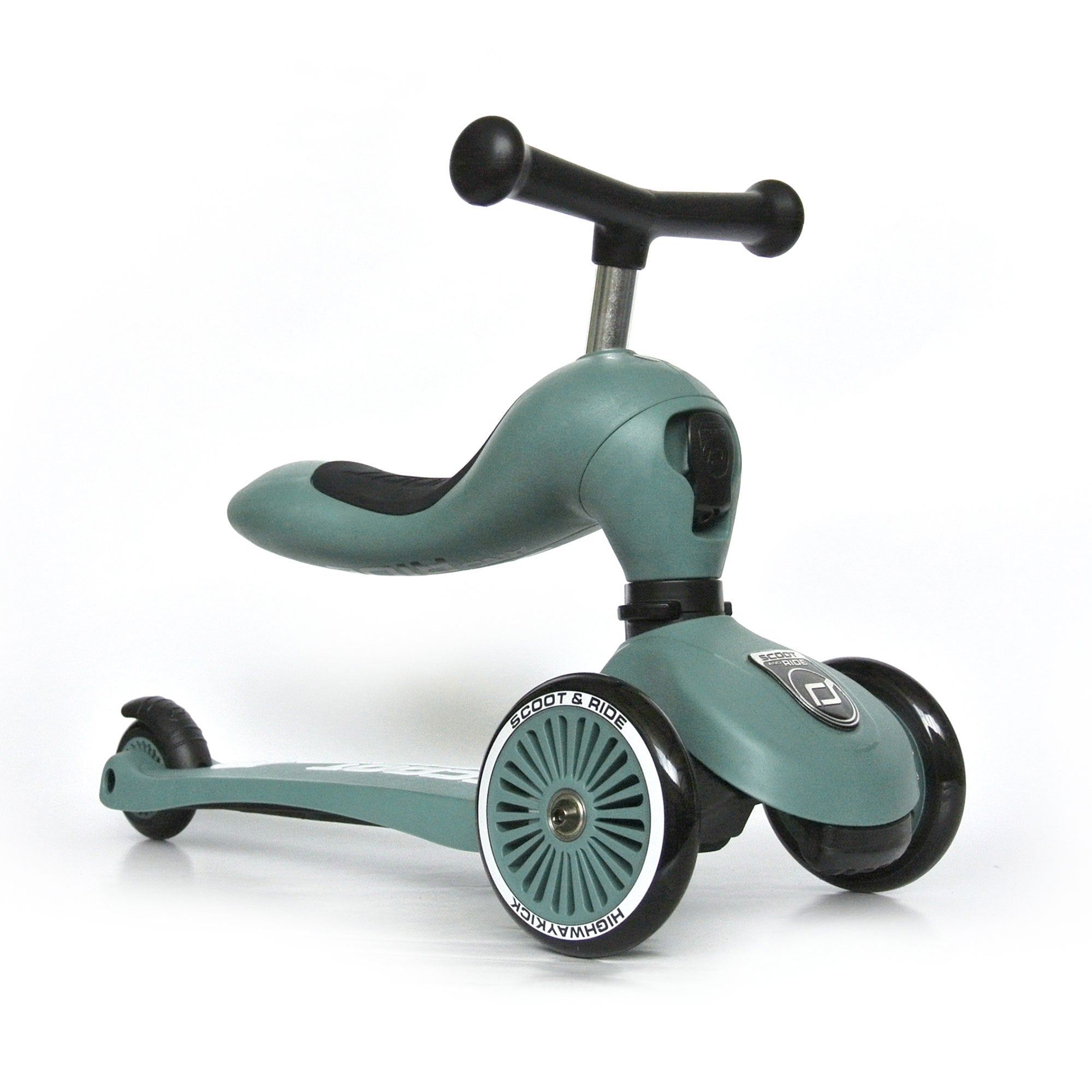 Scoot & Ride 2-in-1 Ride-On & Stand Scooter, Ages 1-5, Highwaykick,Forest(Used) - VMInnovations