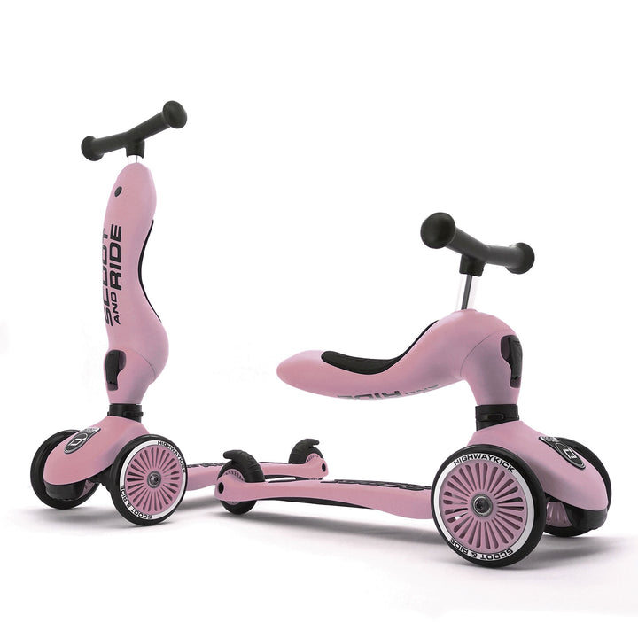 Scoot & Ride 2-in-1 Ride-On & Stand Kids Scooter, Ages 1-5, Rose (Used)