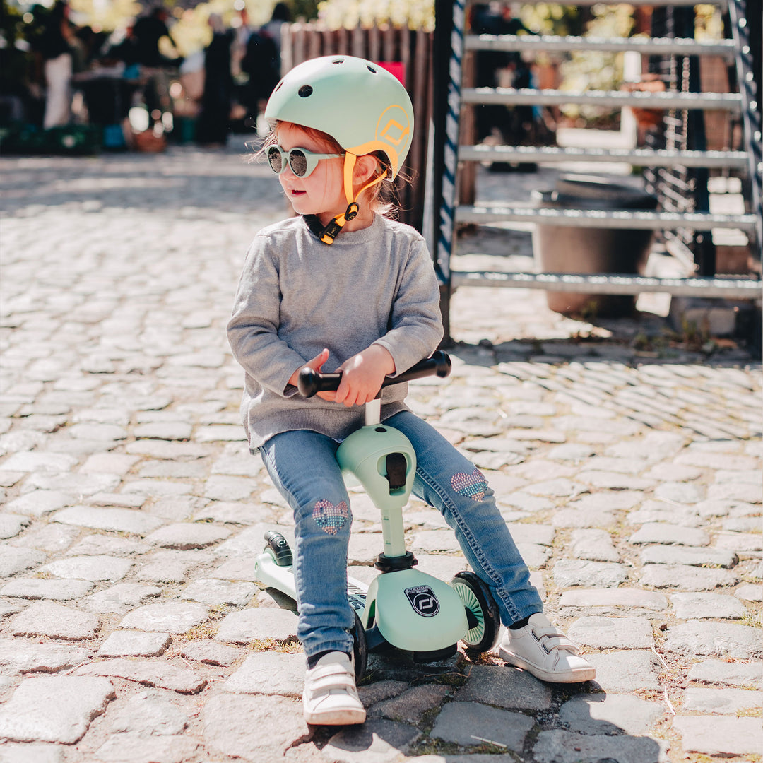 Scoot & Ride 2-in-1 Ride-On & Stand Kids Scooter, Ages 1-5, Highwaykick 1, Kiwi