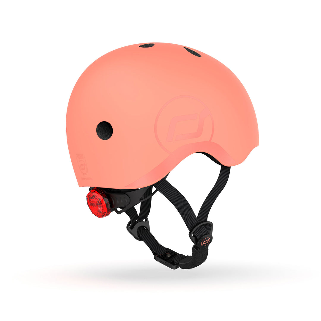 Scoot & Ride Toddler Kids Bike and Scooter Helmet with LED Light, S-M, Peach - VMInnovations