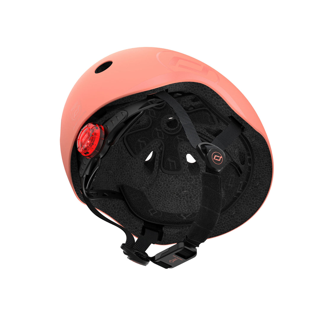 Scoot & Ride Toddler Kids Bike and Scooter Helmet with LED Light, S-M, Peach - VMInnovations