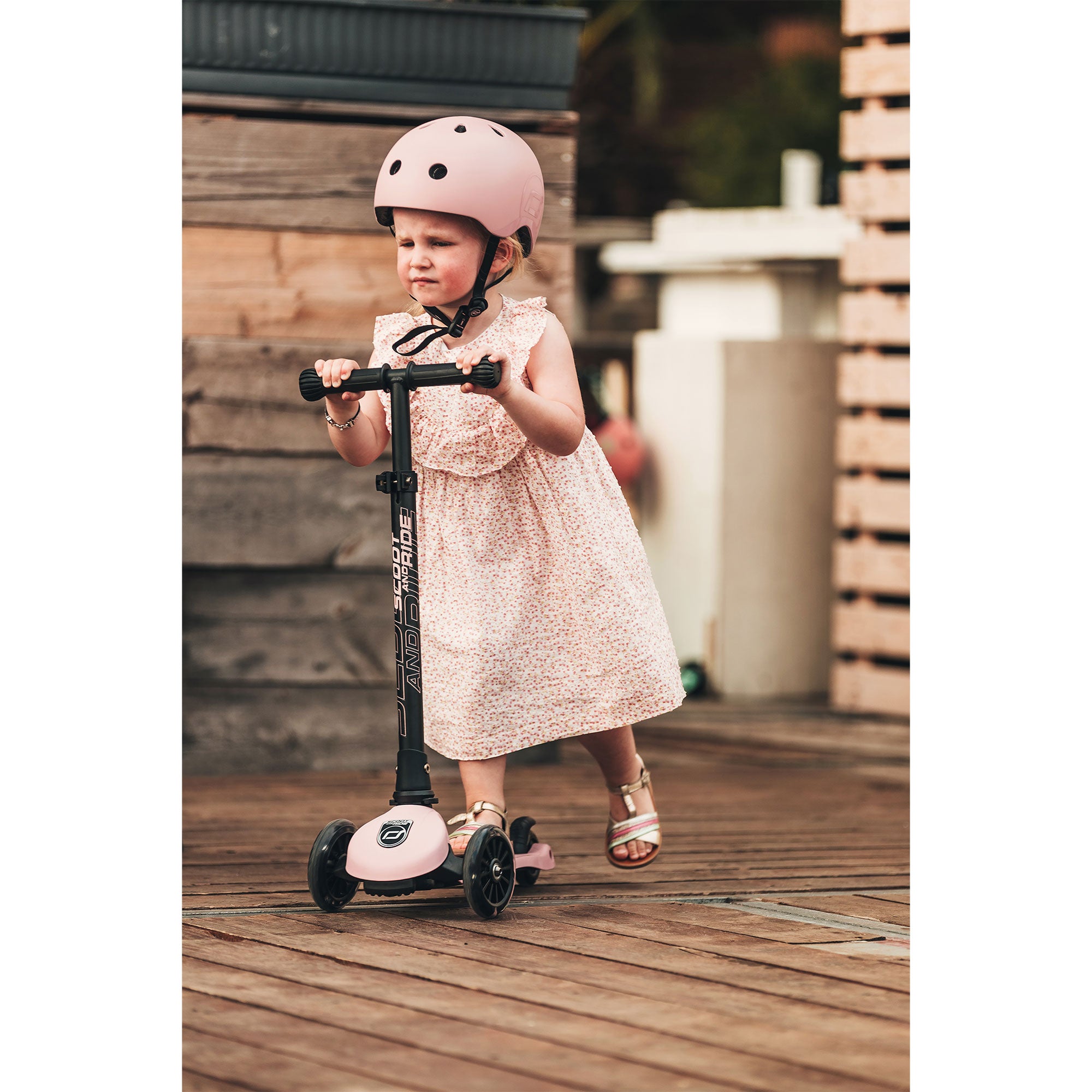 Scoot & Ride Stand-up Push Scooter for Children Ages 3-6, Rose (Open Box) - VMInnovations