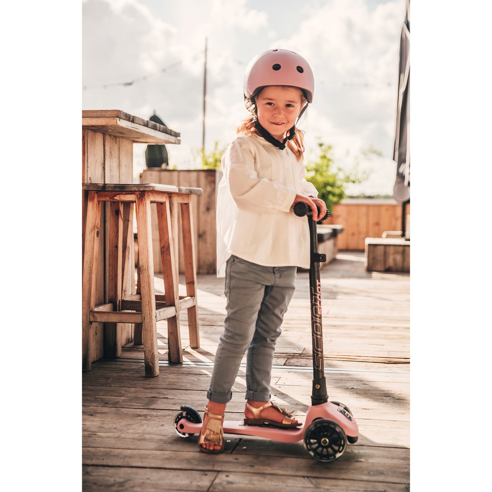 Scoot & Ride Stand-up Push Scooter for Children Ages 3-6, Highwaykick 3, Rose - VMInnovations