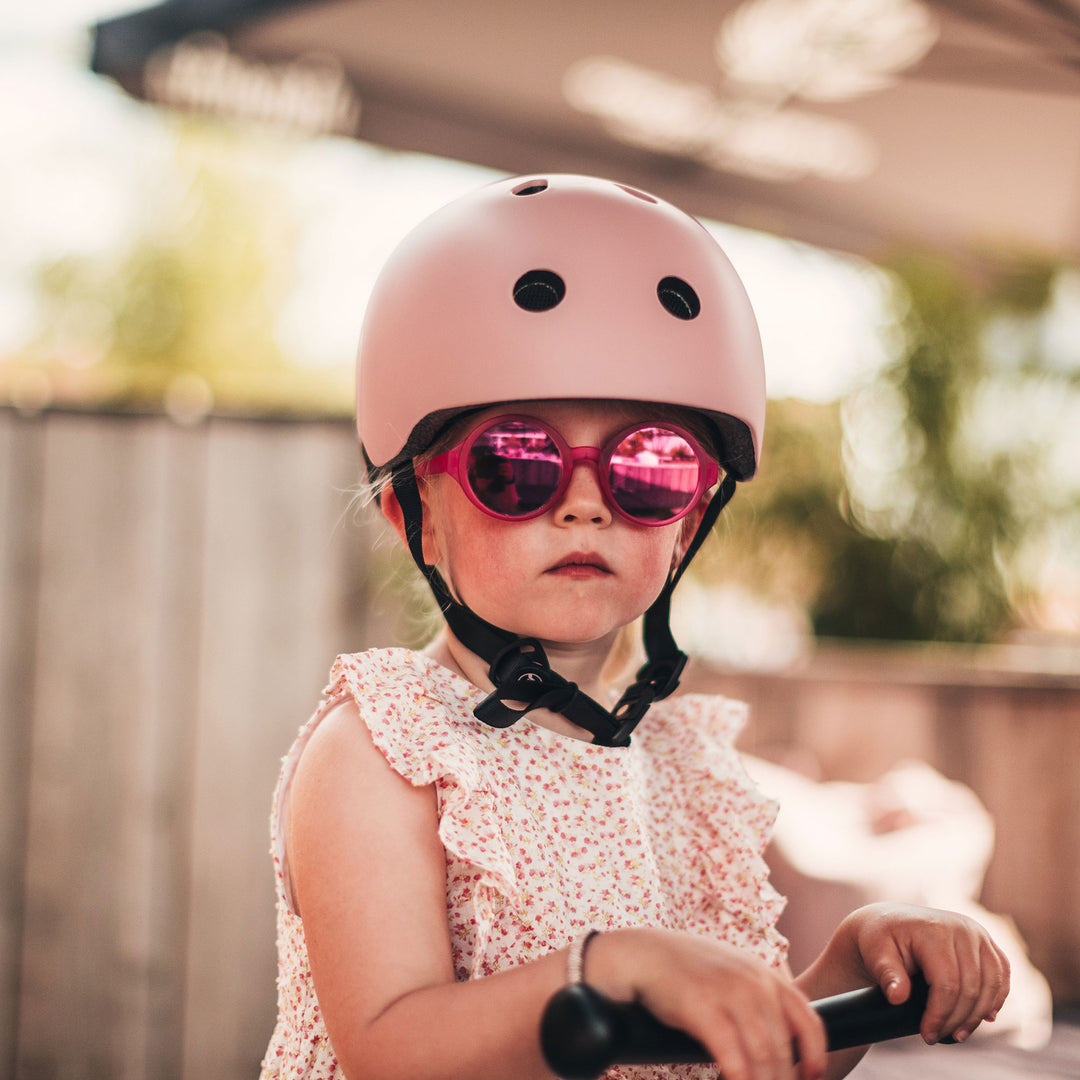 Scoot & Ride Toddler Kids Bike and Scooter Helmet with LED Light, S-M, Rose