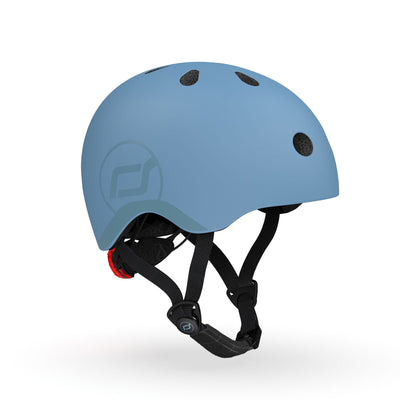 Scoot & Ride Kids Bike and Scooter Helmet with LED Light, S-M, Steel (Open Box) - VMInnovations