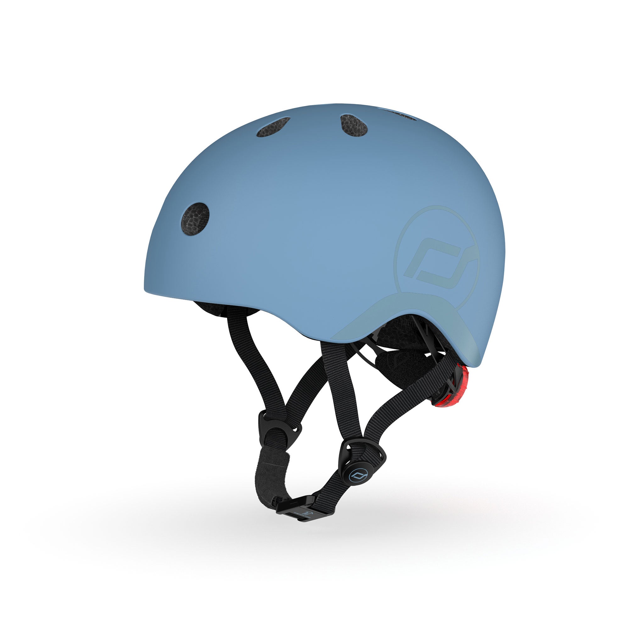 Scoot & Ride Kids Bike and Scooter Helmet with LED Light, S-M, Steel (Open Box) - VMInnovations