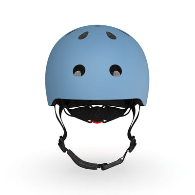 Scoot & Ride Kids Bike and Scooter Helmet with LED Light, S-M, Steel (Open Box) - VMInnovations