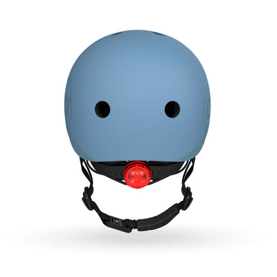 Scoot & Ride Kids Bike and Scooter Helmet with LED Light, S-M, Steel (Open Box) - VMInnovations