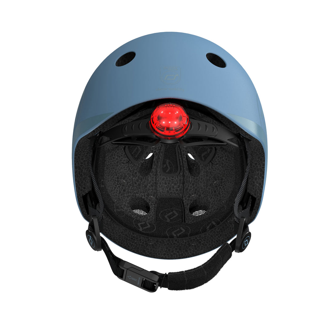 Scoot & Ride Toddler Kids Bike and Scooter Helmet with LED Light, S-M, Steel