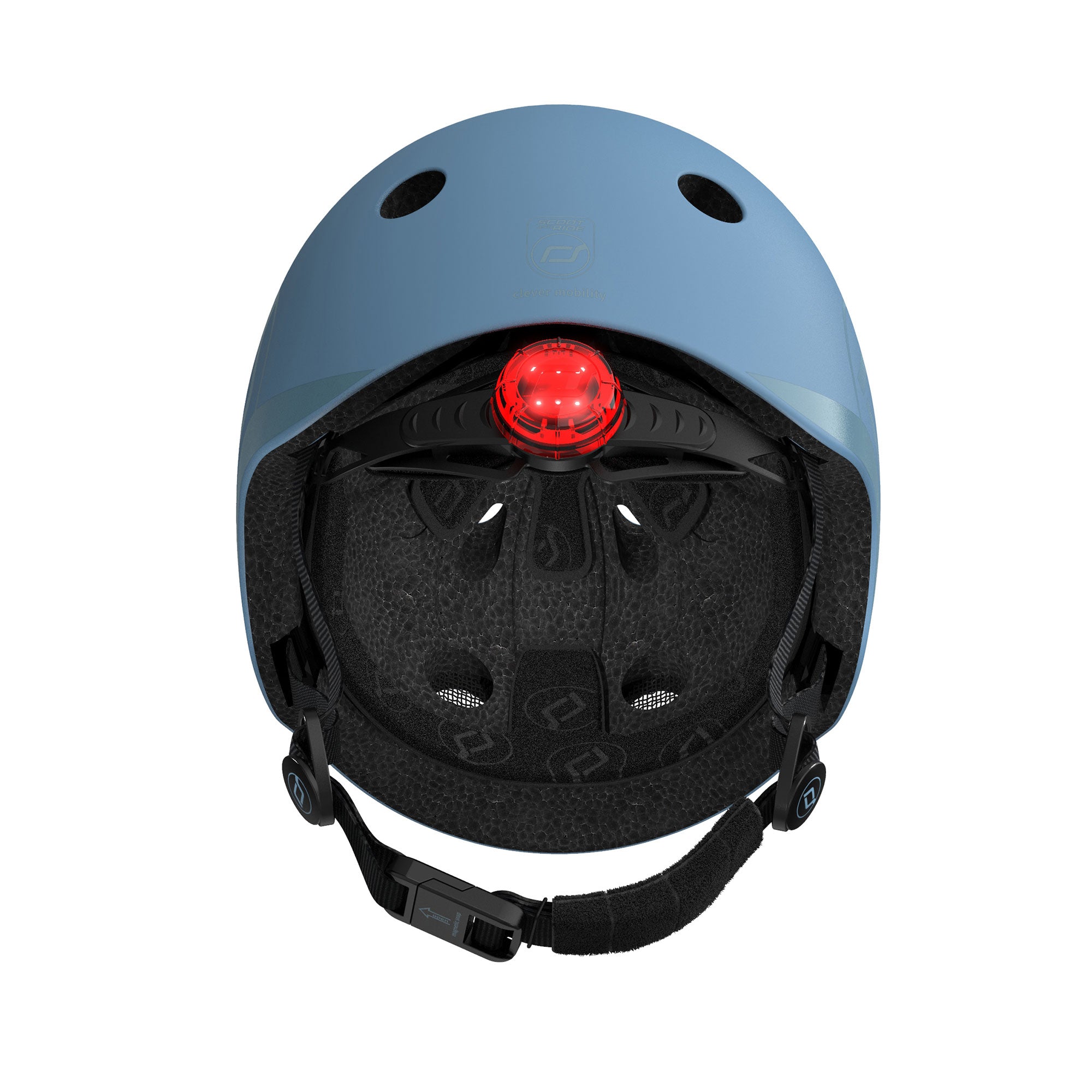 Scoot & Ride Kids Bike and Scooter Helmet with LED Light, S-M, Steel (Open Box) - VMInnovations