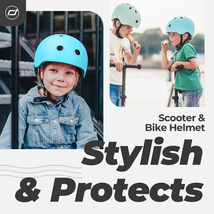 Scoot & Ride Toddler Kids Bike and Scooter Helmet with LED Light, S-M, Blueberry - VMInnovations