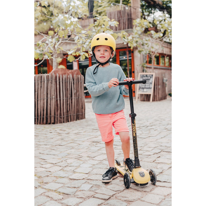 Scoot & Ride Toddler Kids Bike and Scooter Helmet with LED Light, S-M, Lemon - VMInnovations
