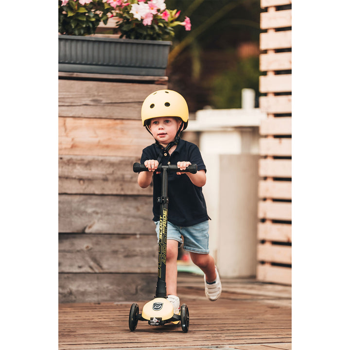 Scoot & Ride Toddler Kids Bike and Scooter Helmet with LED Light, S-M, Lemon - VMInnovations