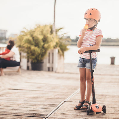 Scoot & Ride Stand-up Push Scooter for Children Ages 3-6, Highwaykick 3, Peach - VMInnovations