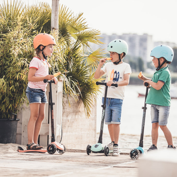 Scoot & Ride Stand-up Push Scooter for Children Ages 3-6, Highwaykick 3, Peach