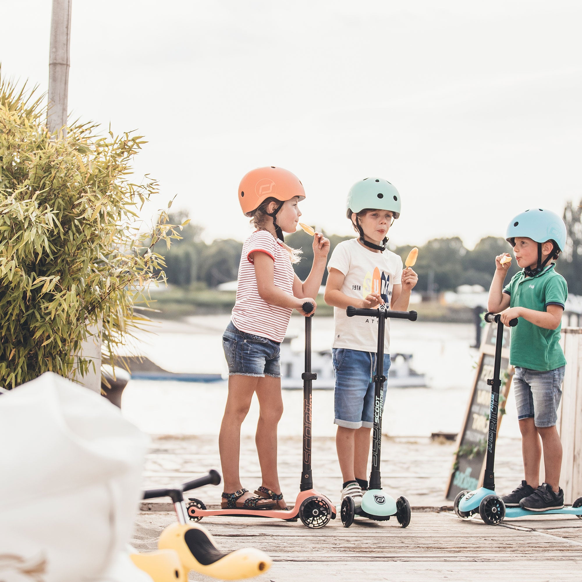 Scoot & Ride Stand-up Push Scooter for Children Ages 3-6, Highwaykick 3, Peach - VMInnovations