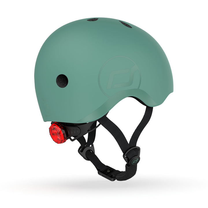 Scoot & Ride Kids Bike & Scooter Helmet w/LED Light, S-M, Forest(Open Box) - VMInnovations
