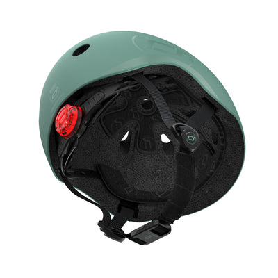Scoot & Ride Kids Bike & Scooter Helmet w/LED Light, S-M, Forest(Open Box) - VMInnovations