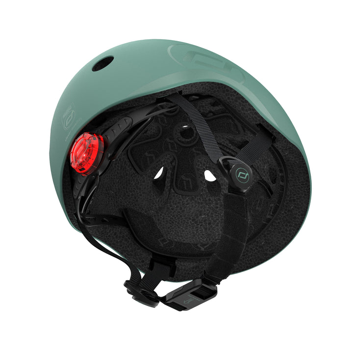 Scoot & Ride Kids Bike & Scooter Helmet w/LED Light, S-M, Forest(Open Box)