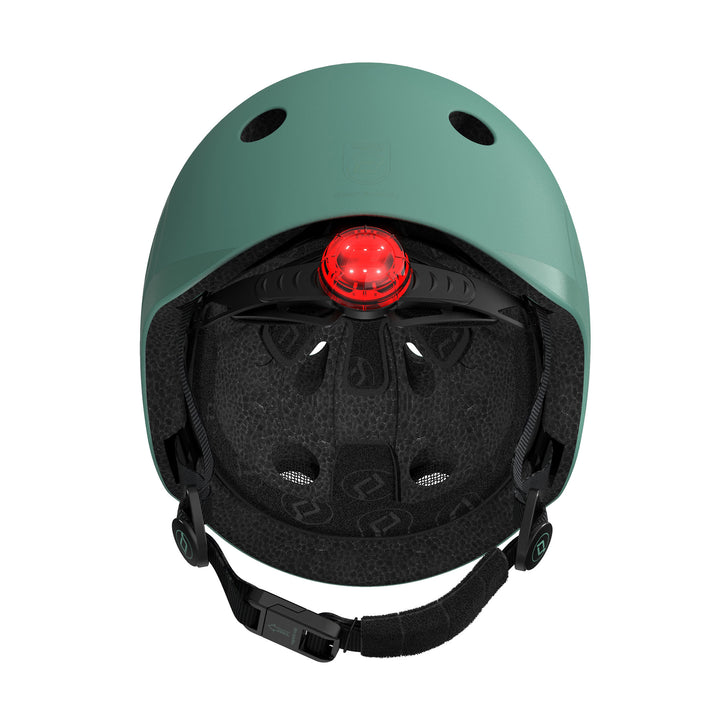 Scoot & Ride Kids Bike & Scooter Helmet w/LED Light, S-M, Forest(Open Box)