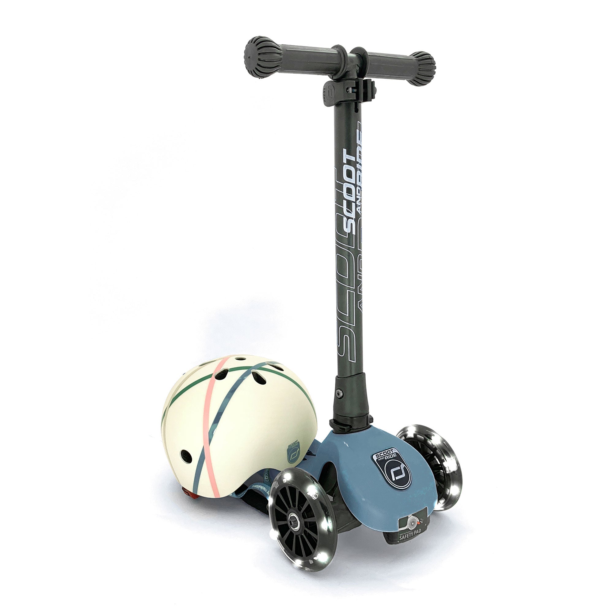 Scoot & Ride Stand-up Push Scooter for Ages 3-6, Highwaykick 3, Steel (Open Box) - VMInnovations