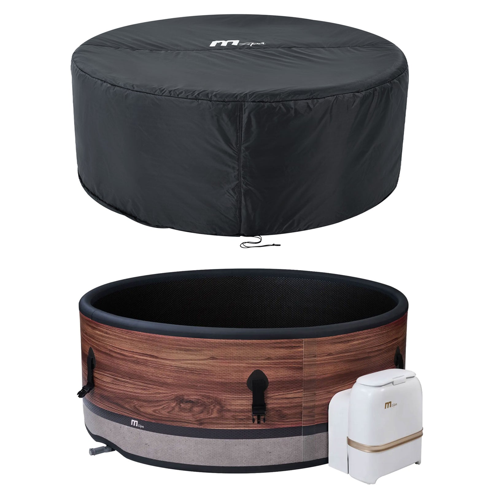 MSpa Round Inflatable 4 to 6 Person Bubble Spa w/ Energy Efficient Cover, Duet - VMInnovations