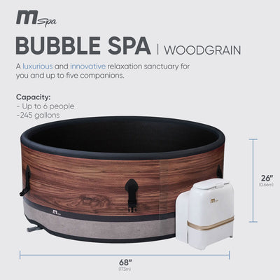 MSpa Round Inflatable 4 to 6 Person Bubble Spa w/ Energy Efficient Cover, Duet - VMInnovations