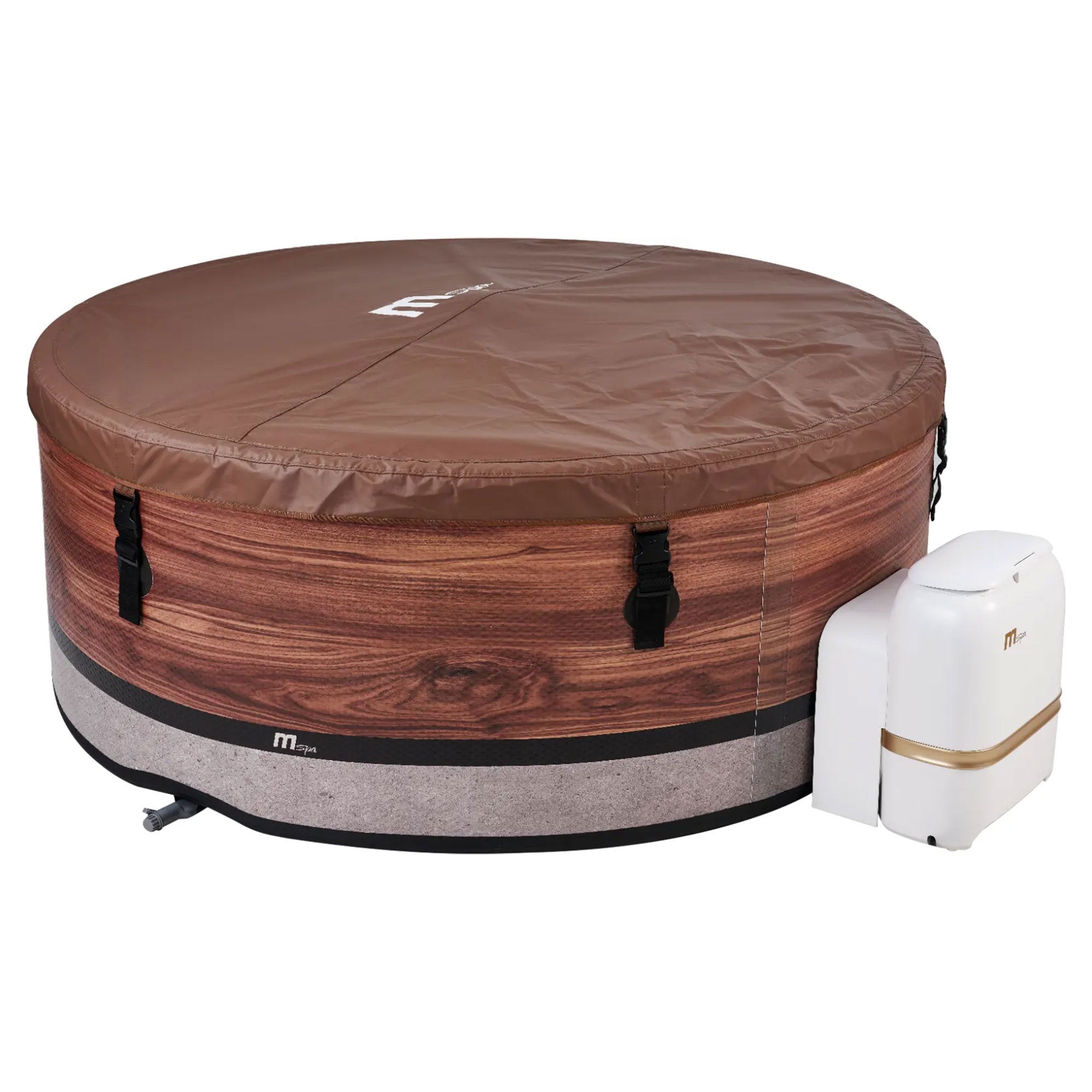MSpa Round Inflatable 4 to 6 Person Bubble Spa w/ Energy Efficient Cover, Duet - VMInnovations