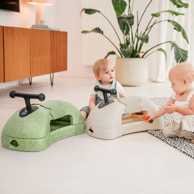 Scoot & Ride My First 3 in 1 Baby Walker, Ride On & Scoot Board w/Storage, Olive - VMInnovations