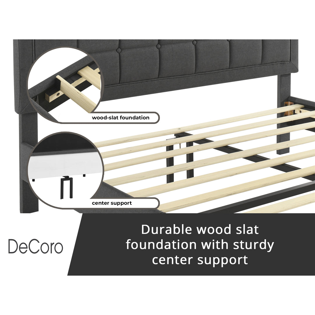DeCoro Mornington Upholstered 2.0 Platform Frame and Headboard, Queen (Used)