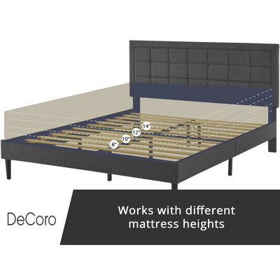 DeCoro Mornington Upholstered 2.0 Platform Queen Size Frame&Headboard(For Parts)