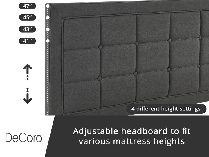 DeCoro Mornington Upholstered 2.0 Platform Frame and Headboard, Queen (Used)