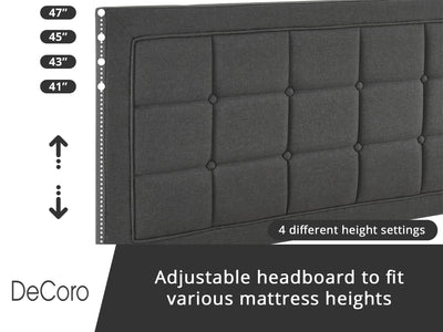 DeCoro Mornington Upholstered 2.0 Platform Queen Size Frame&Headboard(For Parts)
