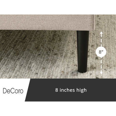 DeCoro Mornington Upholstered 2.0 Platform Bed w/ Metal Frame, Linen, Full