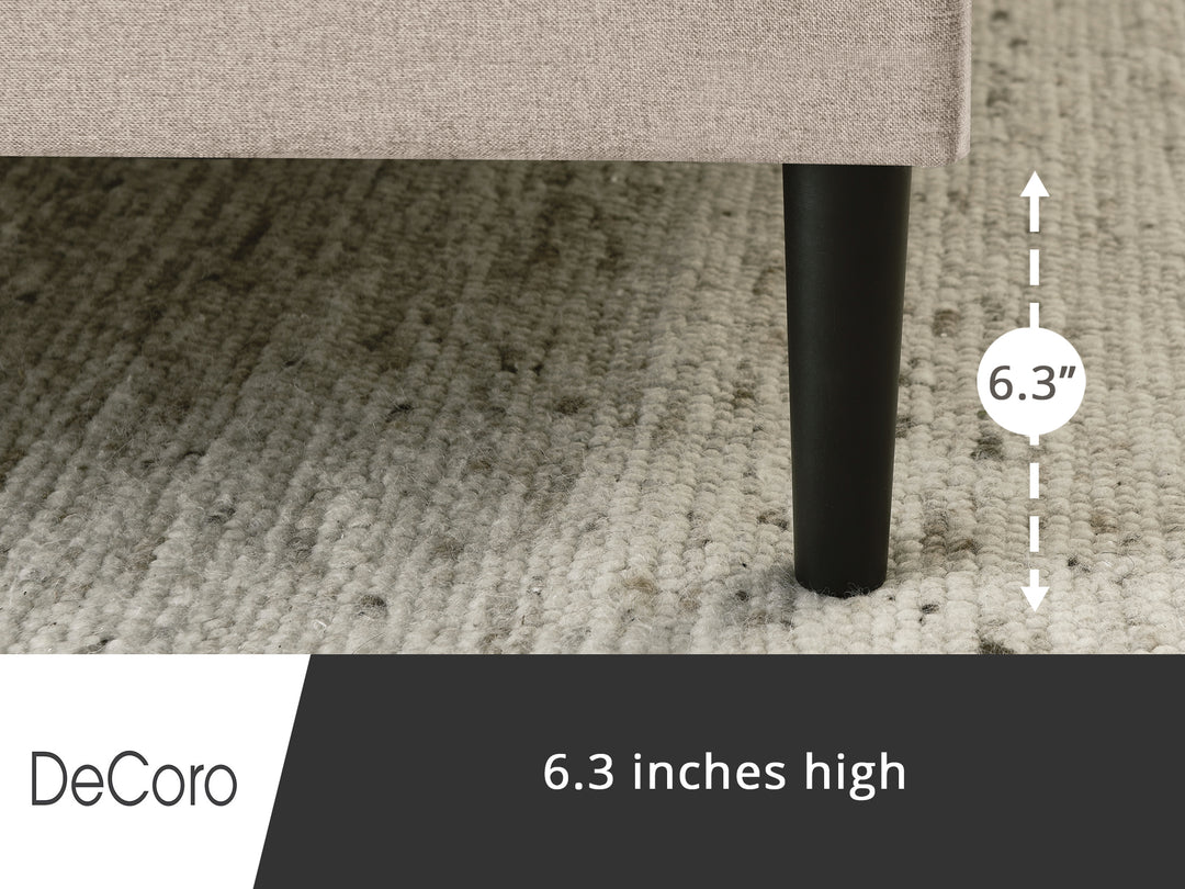 DeCoro Mornington Upholstered 2.0 Platform Bed w/ Metal Frame, Linen, King - VMInnovations