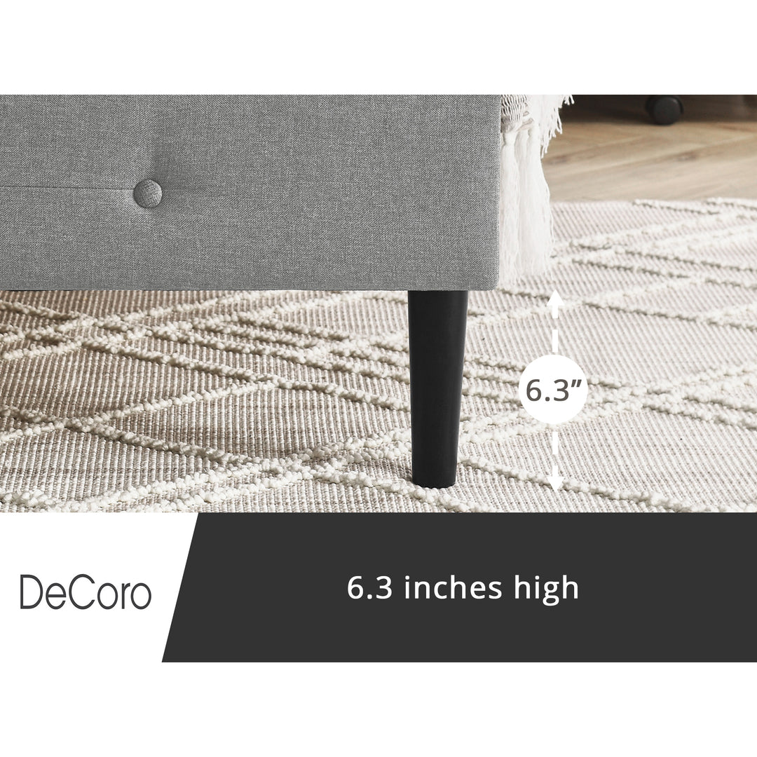 DeCoro Cambridge Upholstered Wooden Platform Bed Frame w/Headboard, Q (Open Box)
