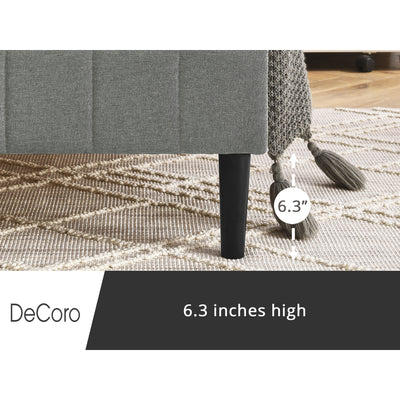 DeCoro Chicago Modern Tufted Upholstered Platform Full Size Bed Frame, Full,Grey